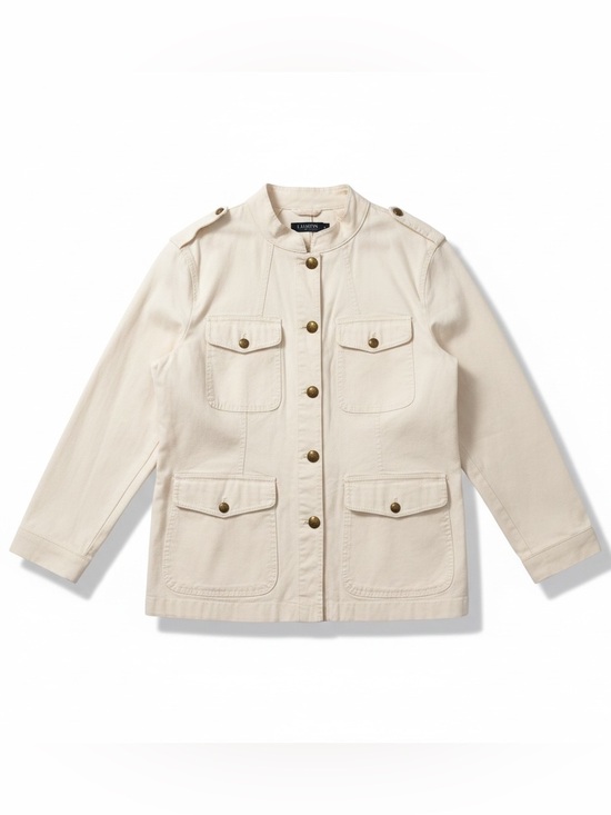 Lauren Ralph Lauren Jackets & Blazers - Lauren Ralph Lauren Cotton Canvas Safari Utility Jacket Beige Cream Size 14 NWT